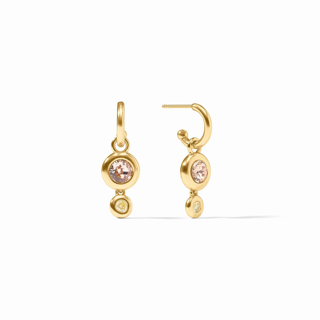 JV Rainbow Duo Hoop & Charm Earring: Champagne