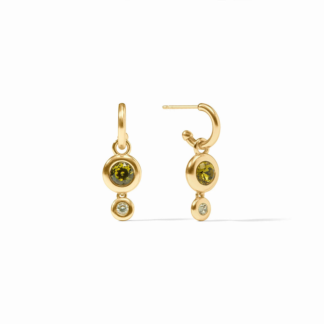 JV Rainbow Duo Hoop & Charm Earring: Jade