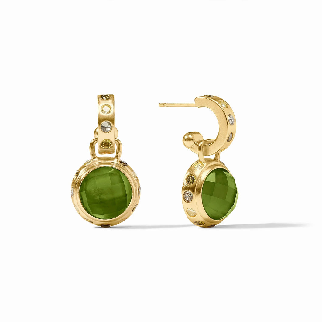JV Rainbow Hoop & Charm Earring: Palmetto
