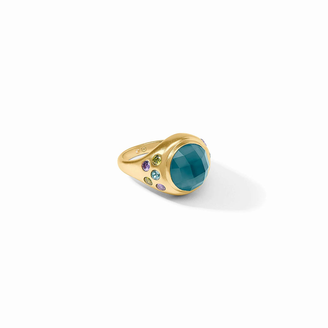 JV Rainbow Blue Statement Ring: Size 7