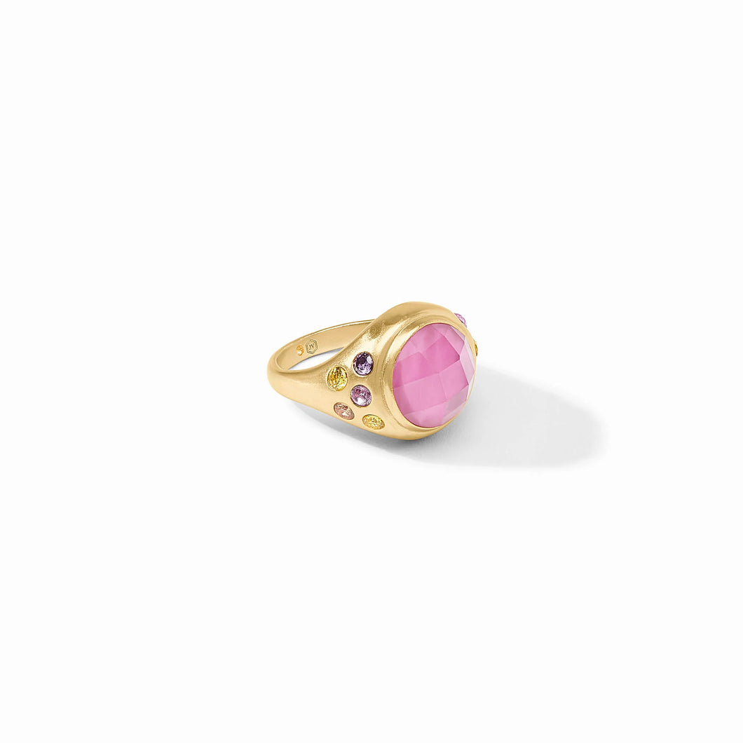 JV Rainbow Pink Statement Ring: Size 7