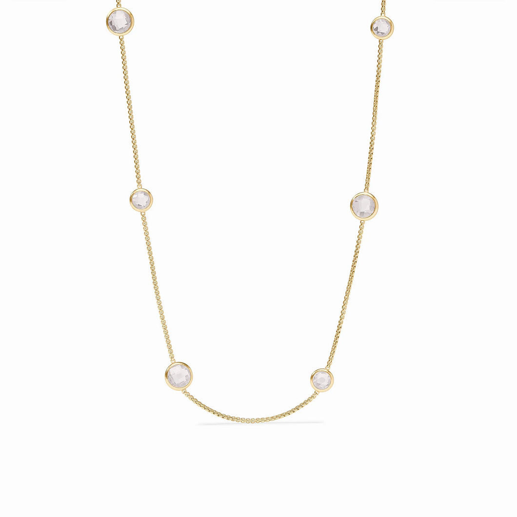 JV Rainbow Station Necklace: Clear