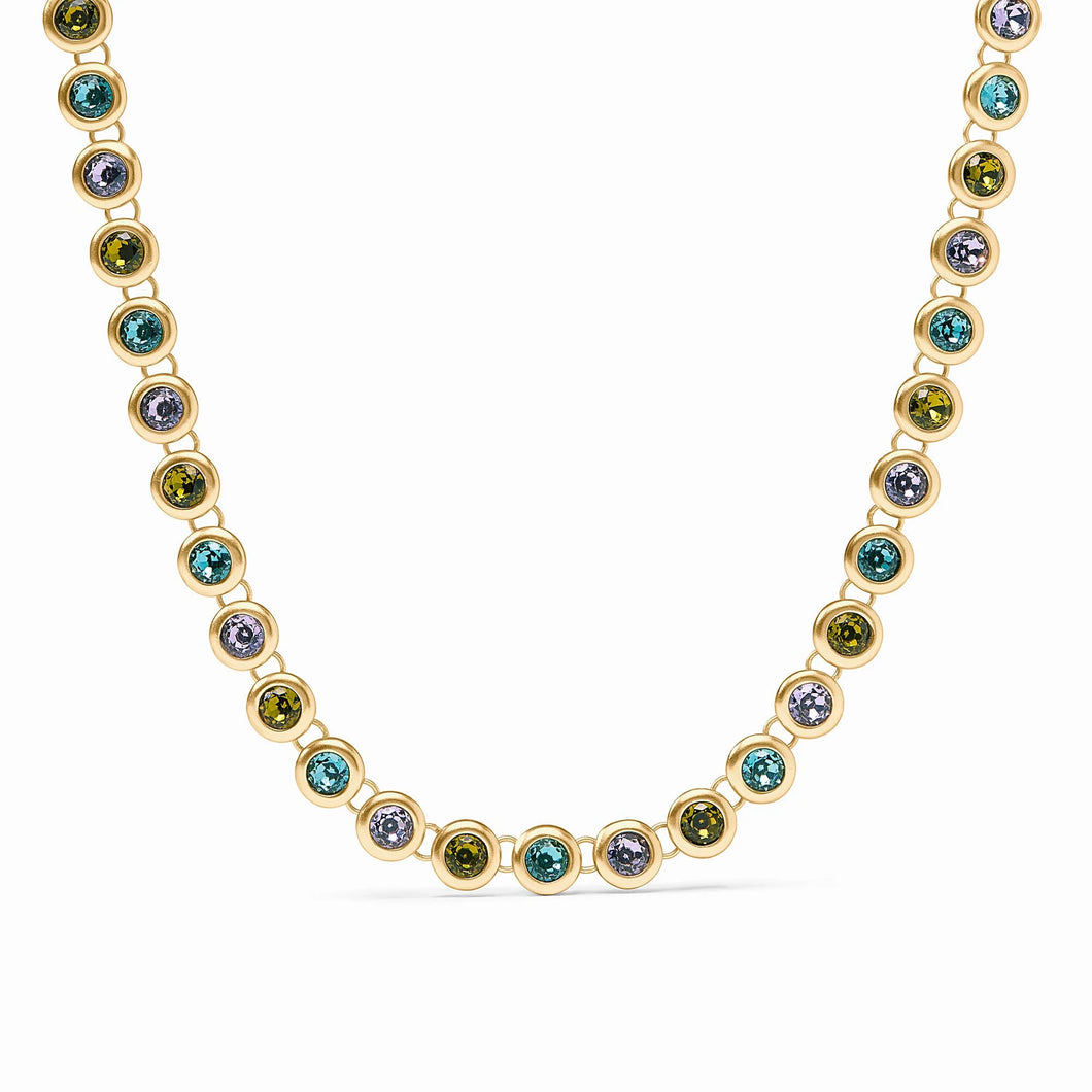 JV Rainbow Tennis Necklace: Blue Twilight