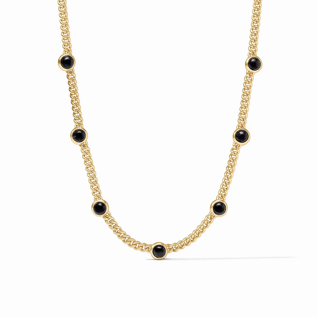 JV Dolce Delicate Station Necklace: Obsidian