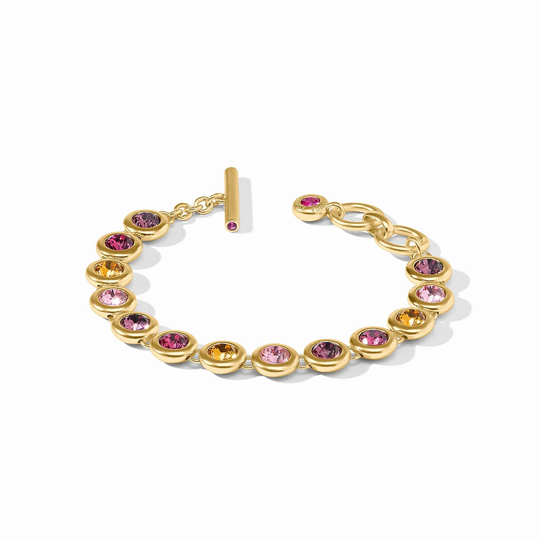JV Rainbow Tennis Bracelet: Pink