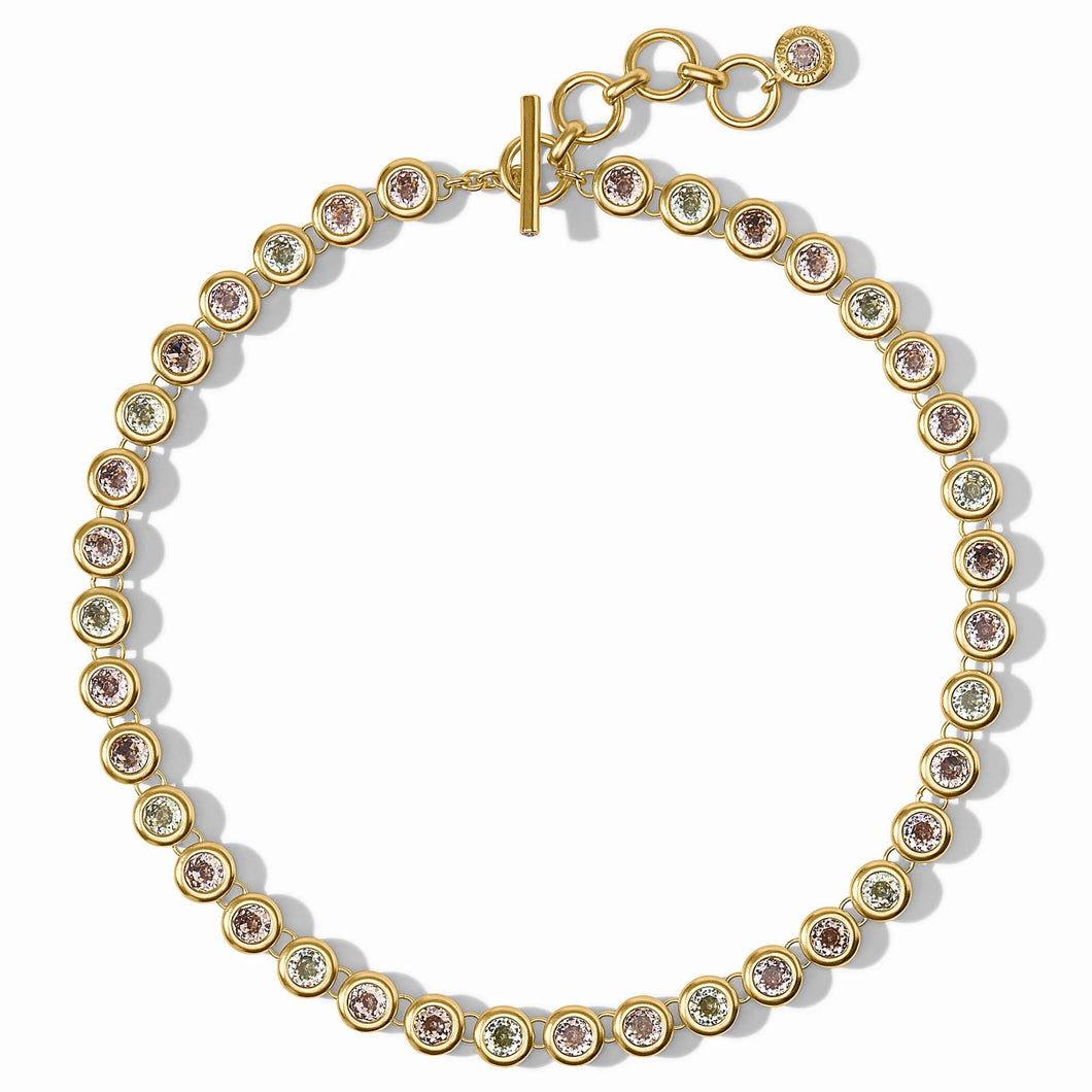 JV Rainbow Tennis Necklace: Champagne Radiance