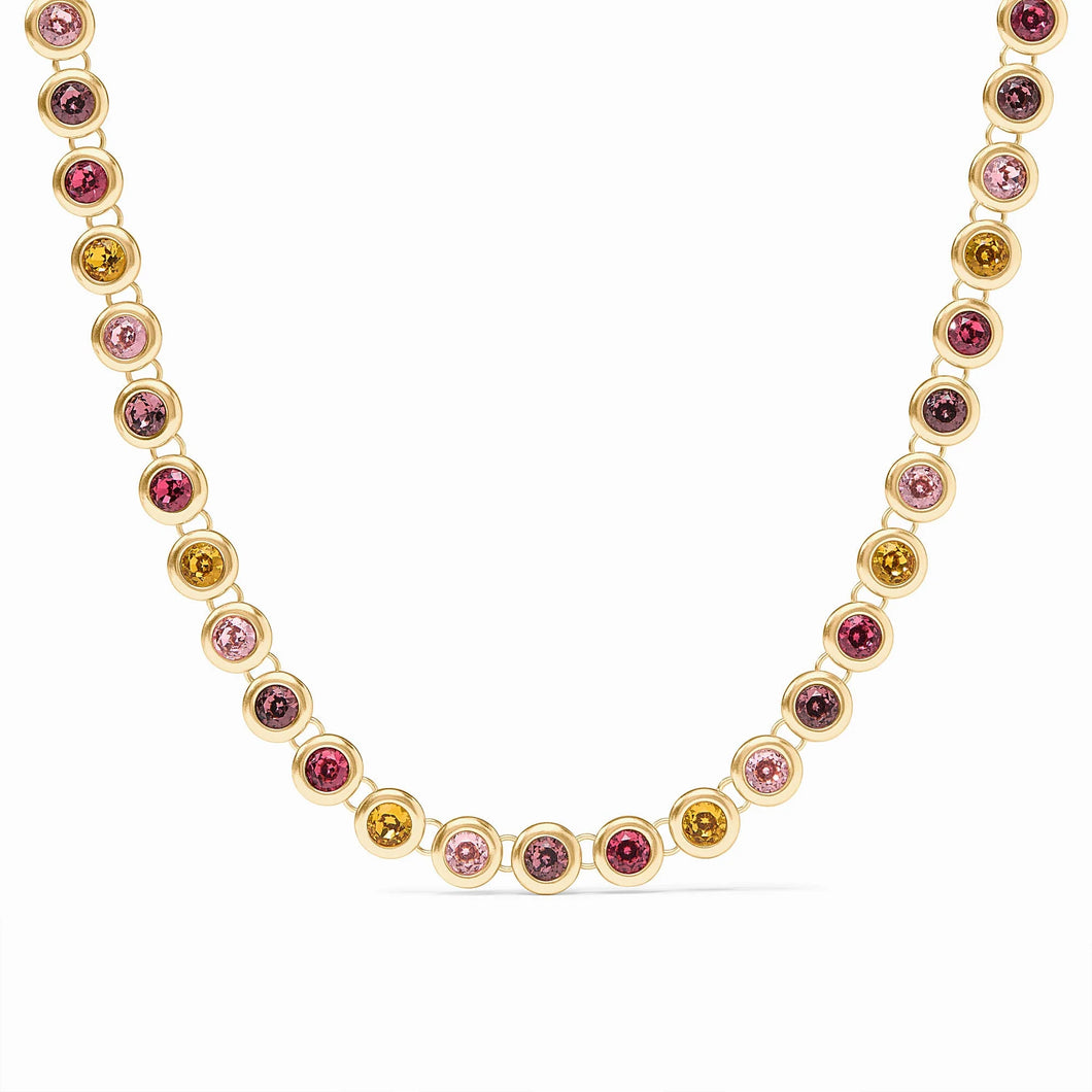 JV Rainbow Tennis Necklace: Pink Dawn
