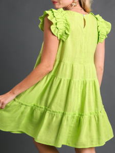 Caribbean Queen Dress: Lime