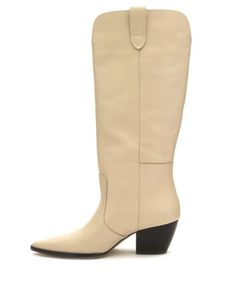 Stella Boots: Bone Genuine Leather