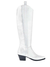 Load image into Gallery viewer, Stella Boots: Silver Genuine Leather