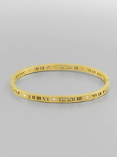 Load image into Gallery viewer, Pave&#39; Thin Roman Numeral Bangle