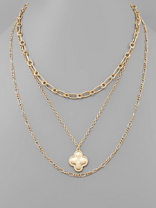 Clover Layer Necklace: Gold