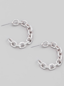 Mini Chain Hoops: Silver