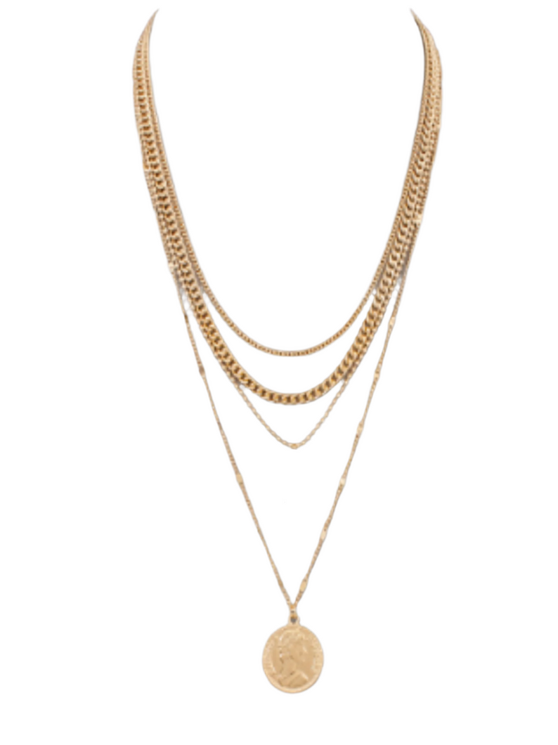 Coin & Chain Layer Necklace