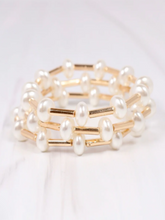 Load image into Gallery viewer, Pearl &amp; Bar Bracelet