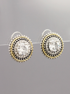 Cable Jewel Studs: Circle