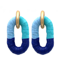 Color Link Earrings: Blue