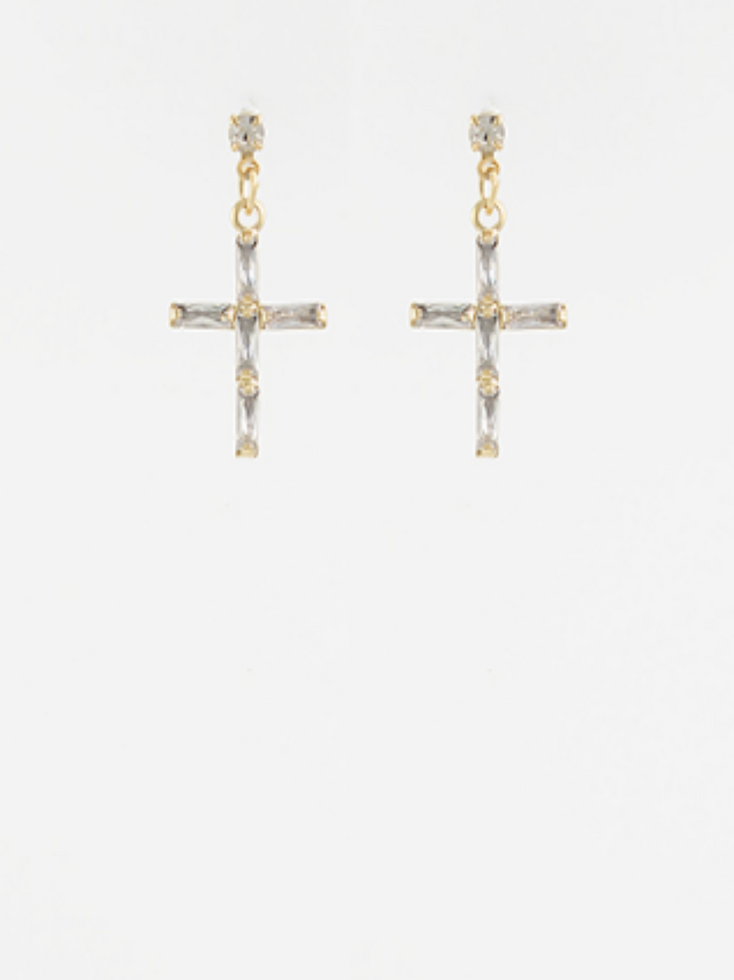 Pave' Crystal Cross Earrings