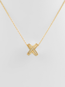 Pave' X Pendant Necklace