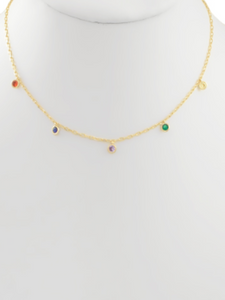 Glass Charm Necklace: Multi Color