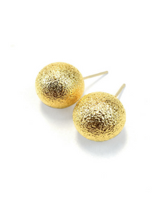 Frosted Matte Gold Ball Earrings: XL