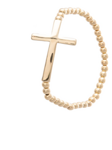 Cross Bead Bracelet: Gold