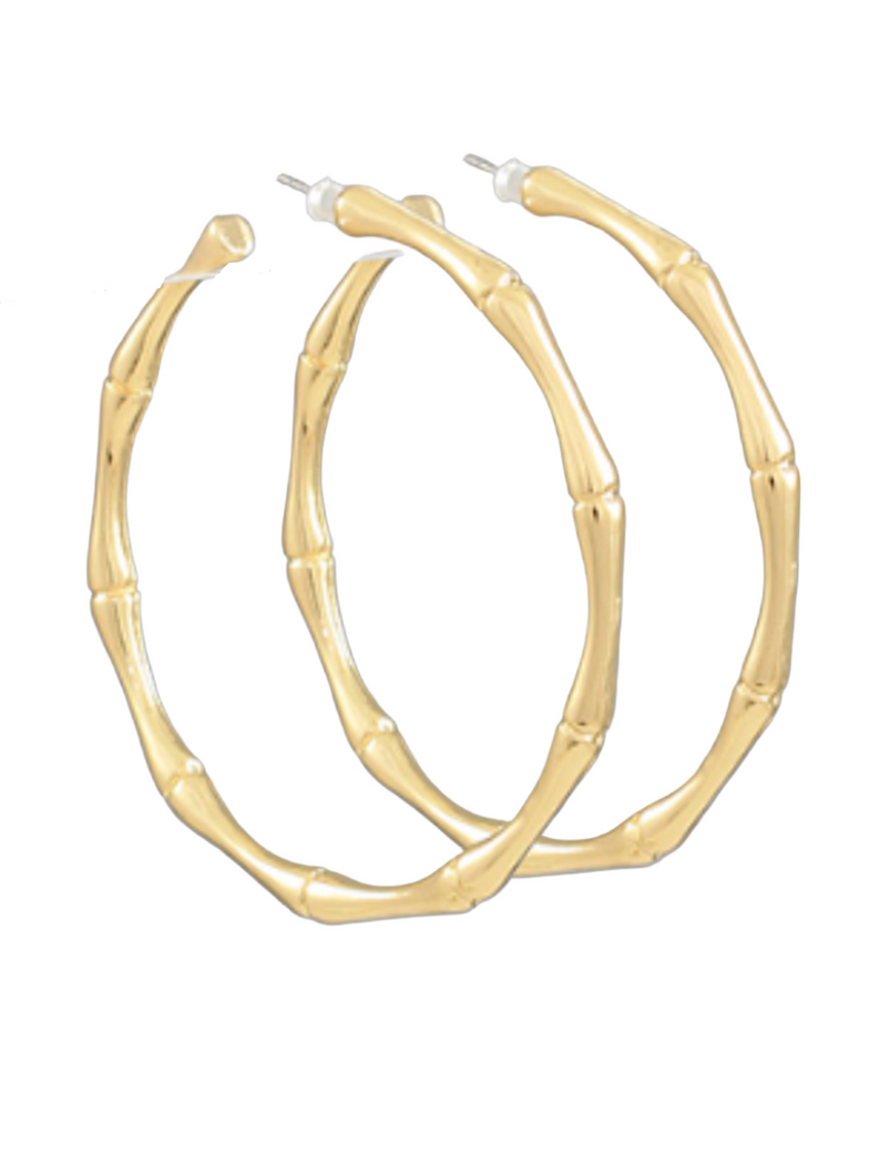 Golden Bamboo Hoops