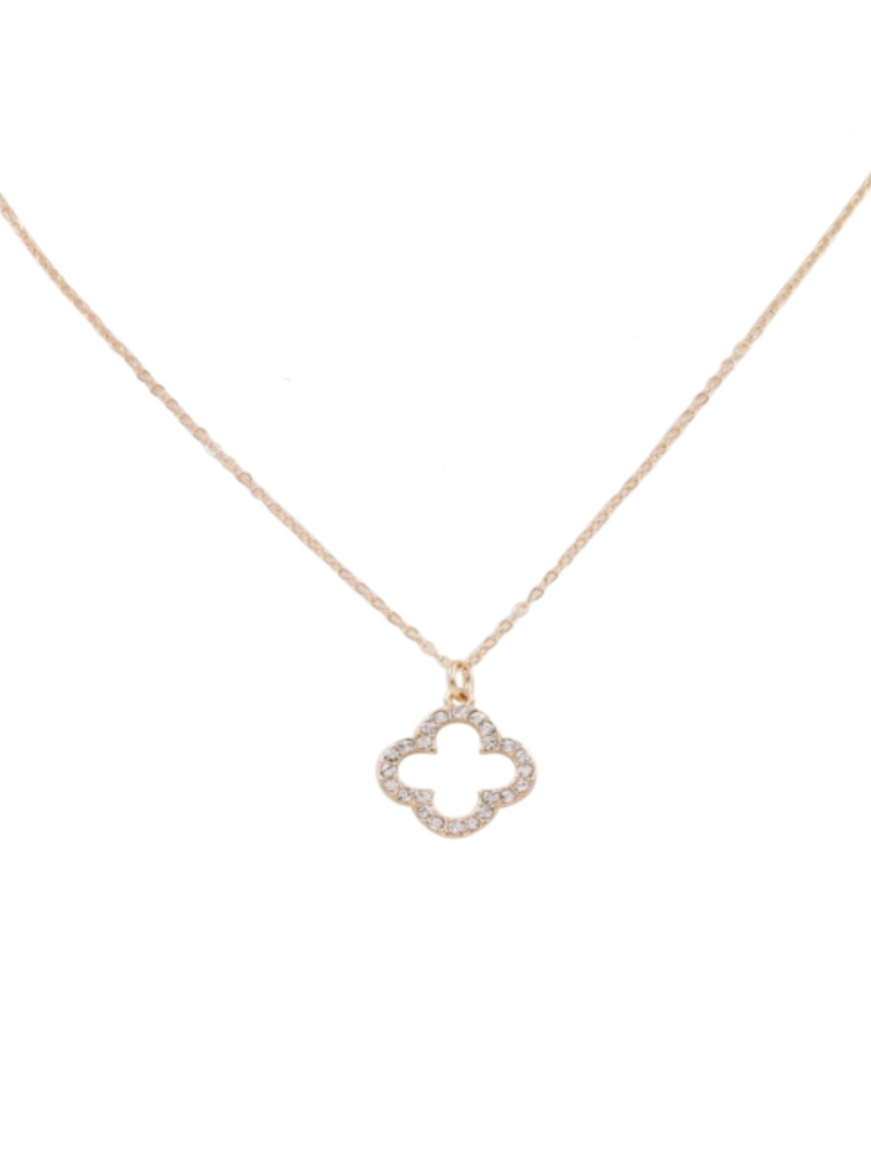 Sparkle Quatrefoil Necklace: Medium