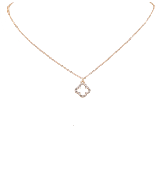 Sparkle Quatrefoil Necklace: Small