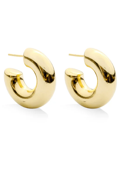 Chunky Gold Hoops: Small