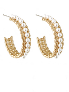 Pearl Braid Hoops