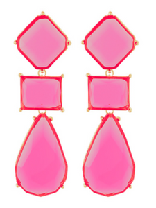 Pink Geo Earrings