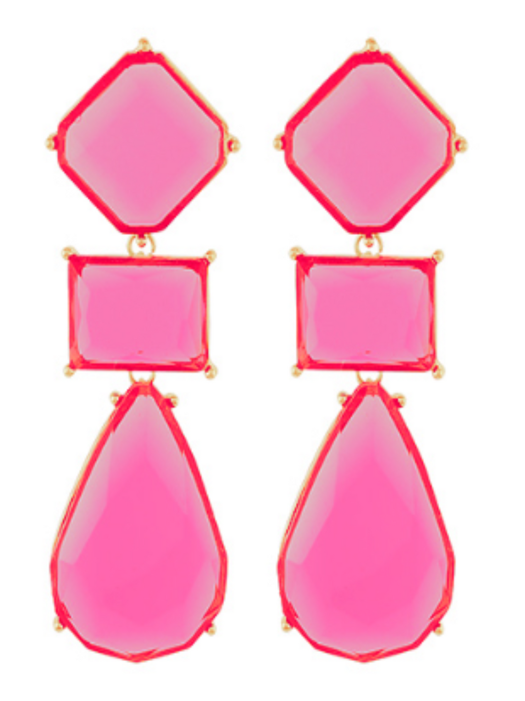 Pink Geo Earrings