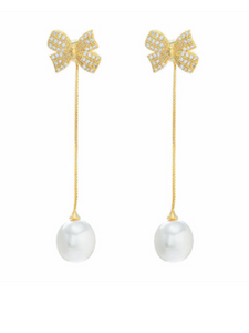 Bow & Pearl Earrings