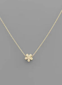 Solid Flower Gold Necklace