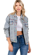 Load image into Gallery viewer, Bejeweled Denim Jacket