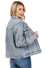 Load image into Gallery viewer, Bejeweled Denim Jacket