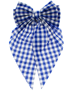 Gingham Bow: Blue