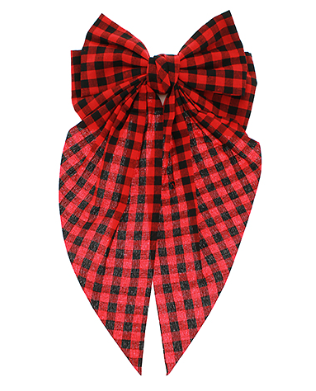 Gingham Bow: Red