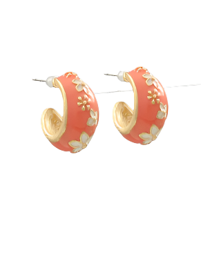 Peach Blossom Hoops