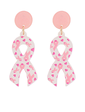 Breast Cancer Ribbon Earrings