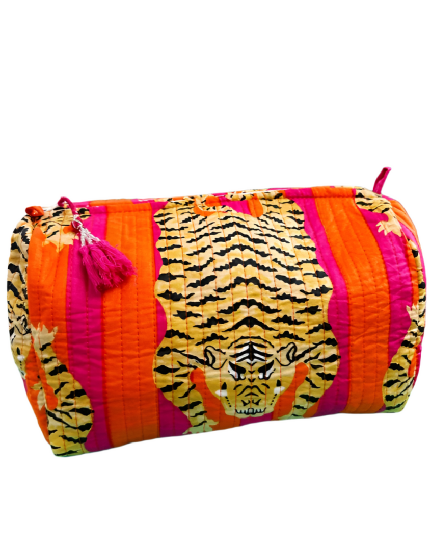 Stripe Tiger Cosmetic Bag: Oj