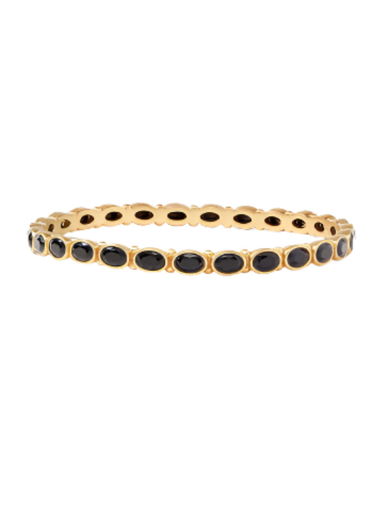 Mykonos Obsidian Bangle: Medium