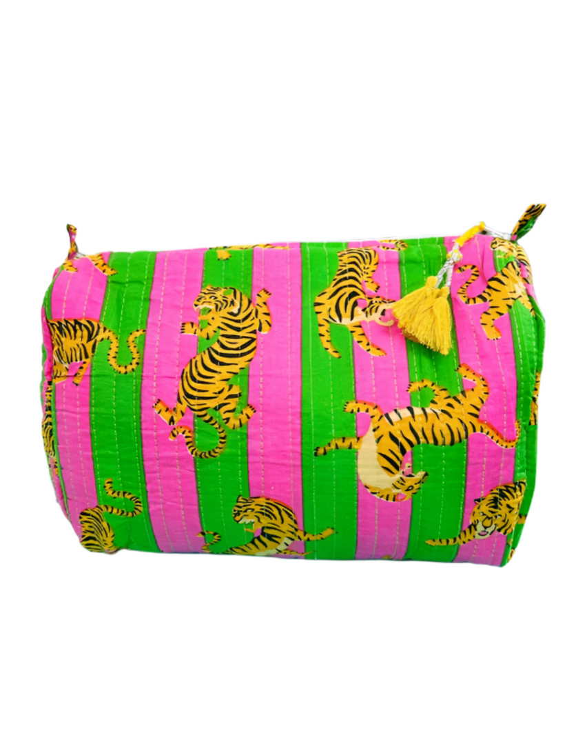 Tiger Cosmetic Bag: Green