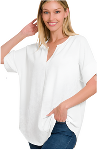 Classic Style Blouse: White