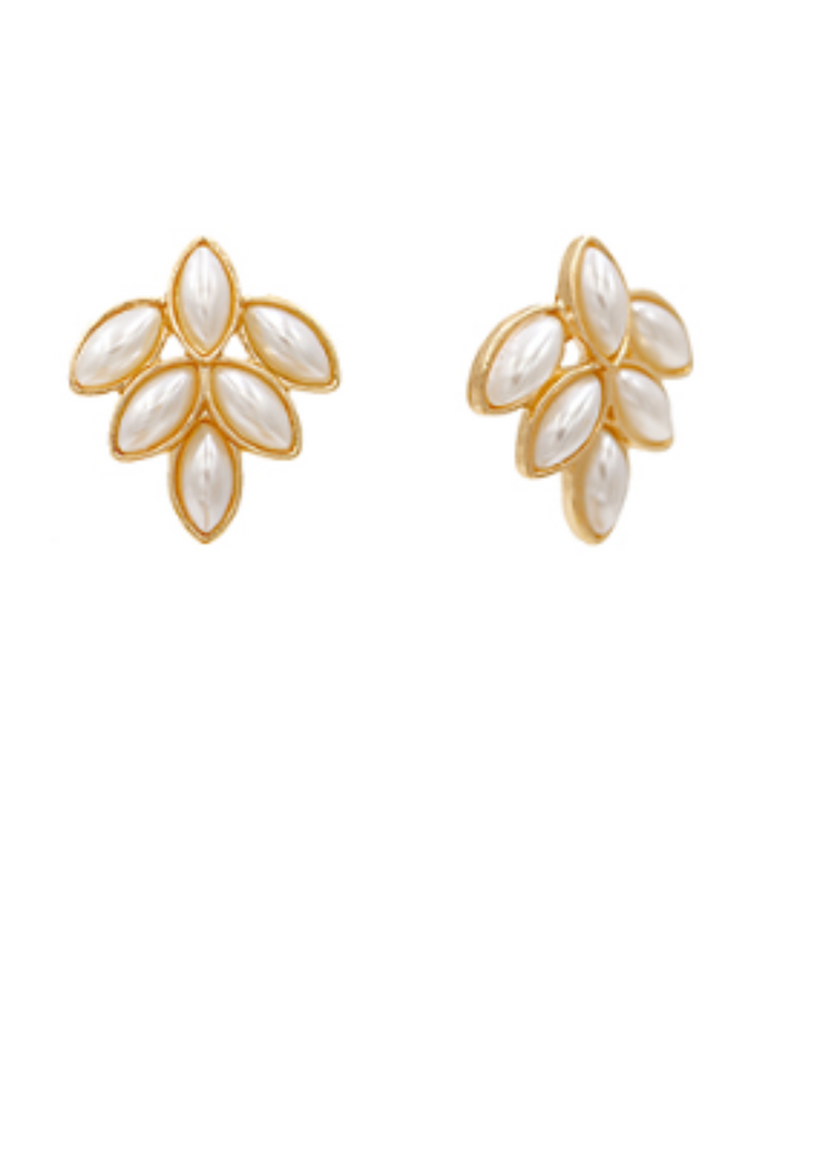 Pearl Leaf Earrings
