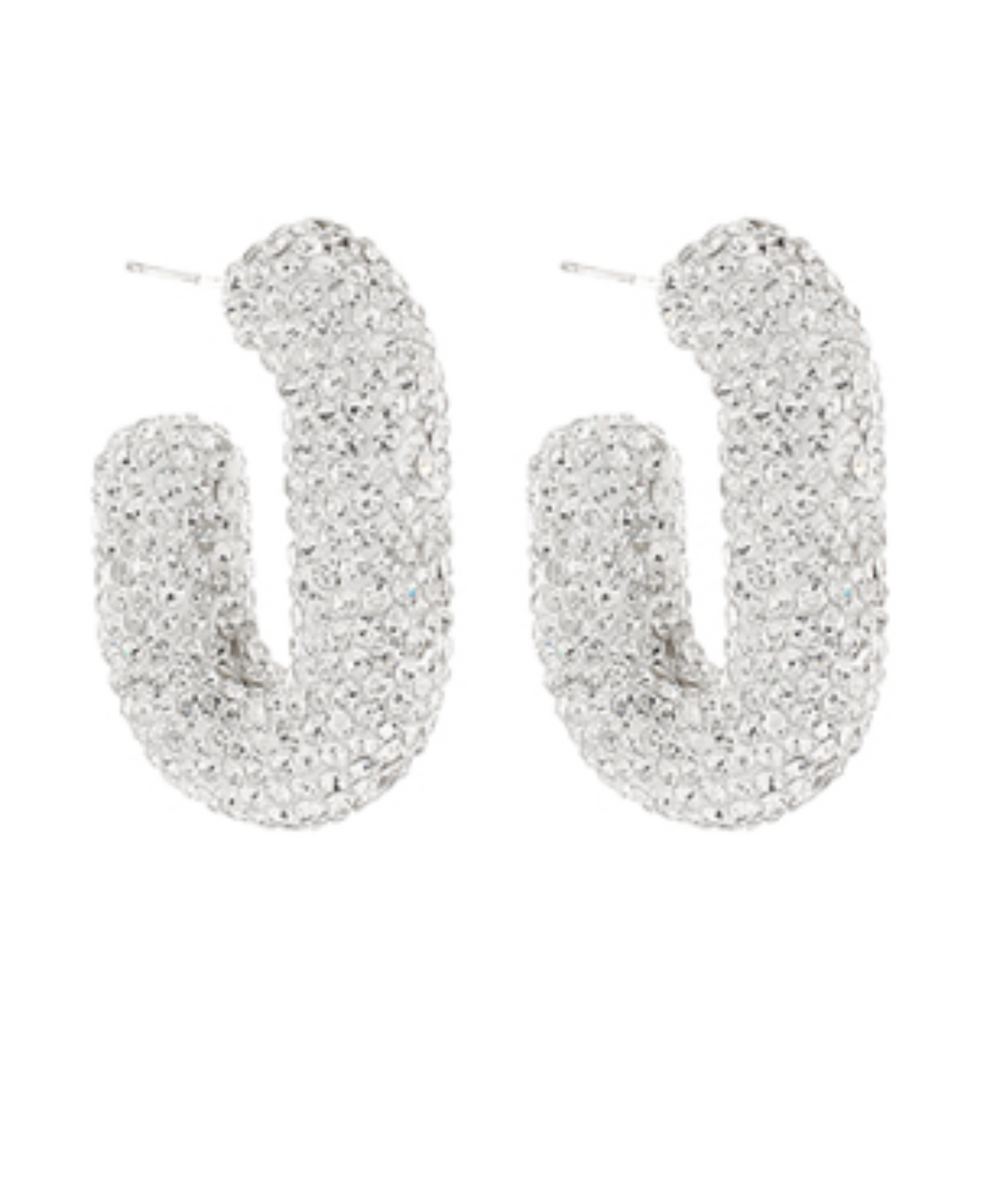 Silver Sparkle Hoops
