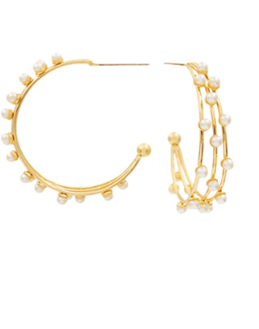 Layer Pearl Hoops