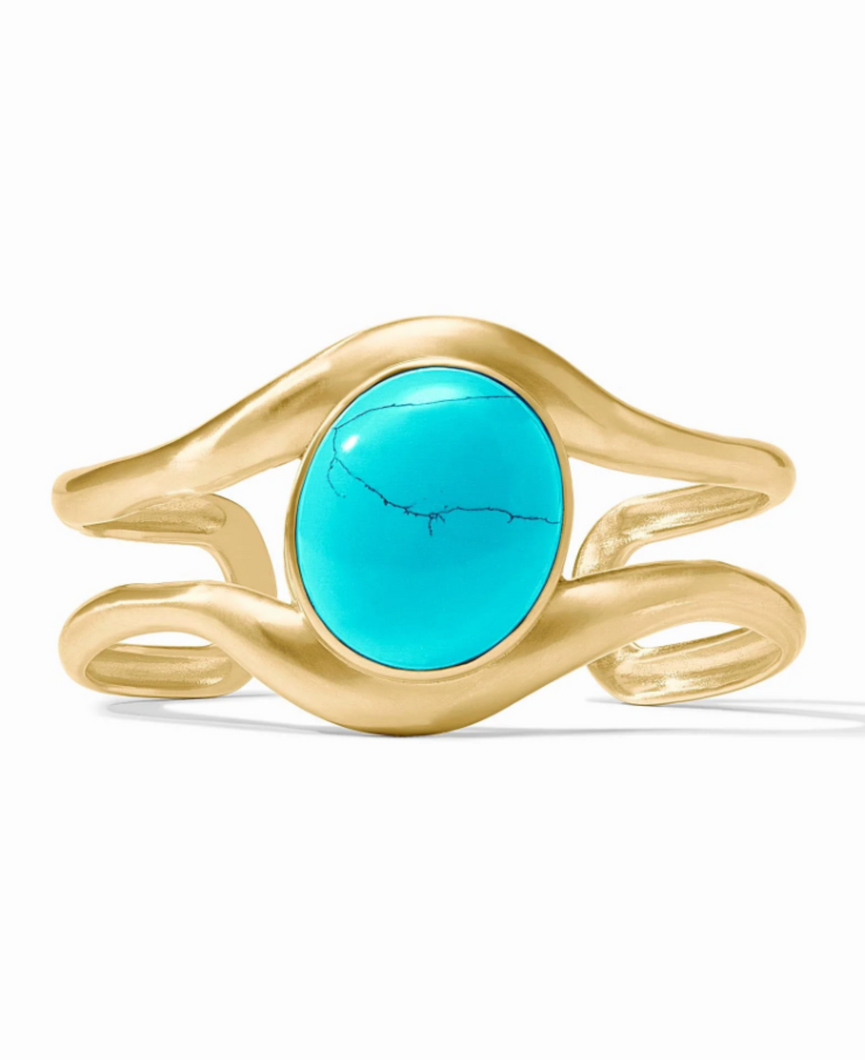 JV Wave Stone Cuff: Turquoise