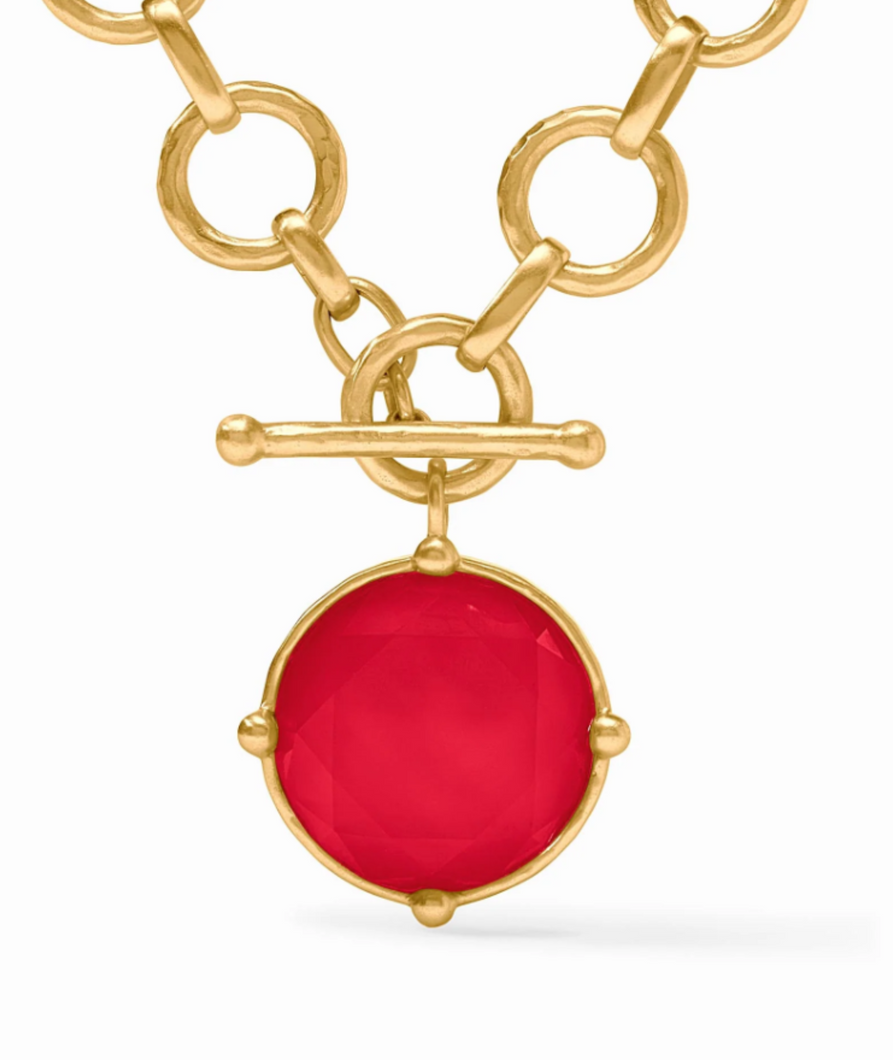 JV Honeybee Statement Necklace: Strawberry